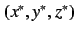 $(x^*,y^*,z^*)$